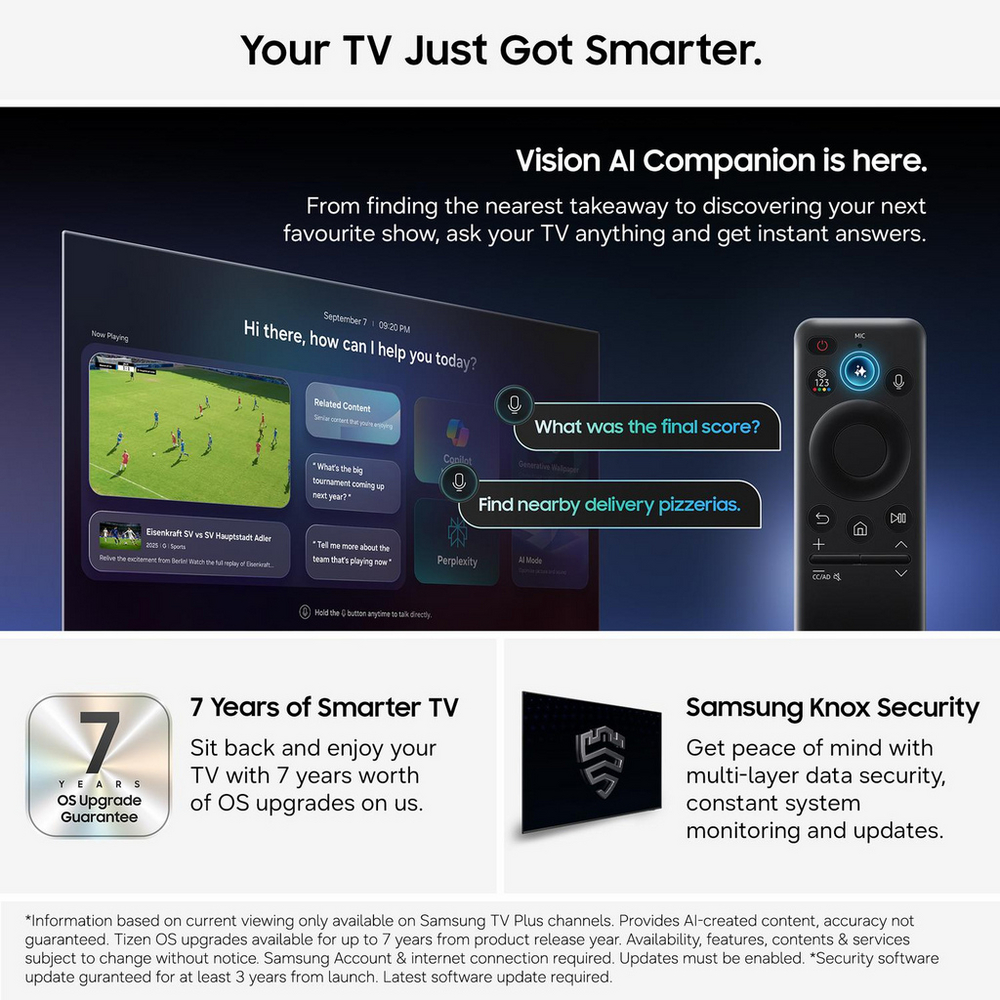 Samsung QE75QN80HAUXXU 75 Inch QN80H QLED Quantum Mini LED 4K Ultra HD HDR Smart AI TV 2026