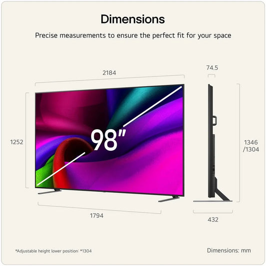 LG 98NU900B6LB 98 Inch NU90 NANO 4K LED Ultra HD HDR Smart AI TV 2026