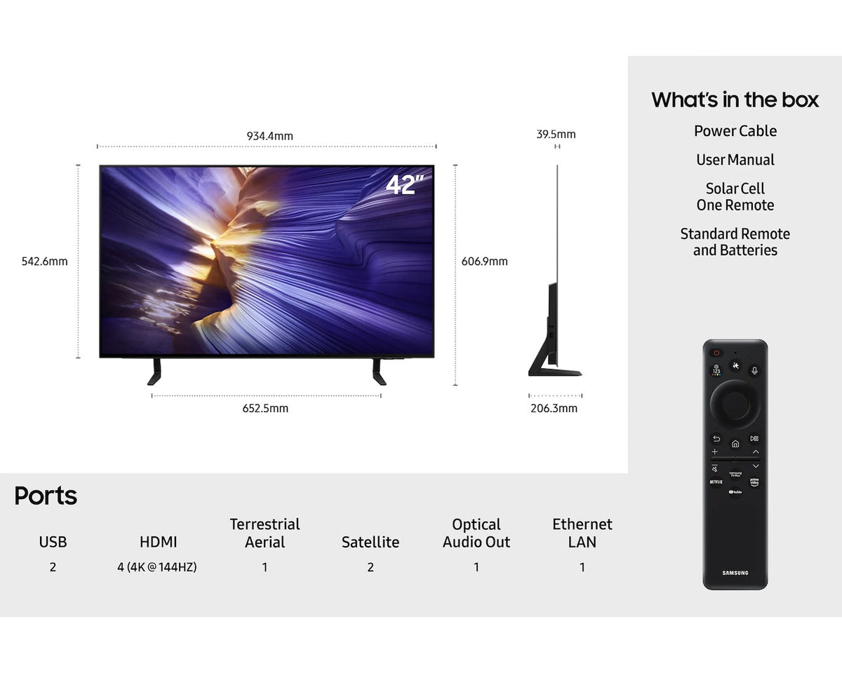 Samsung QE42S93FAEXXU 42 Inch S93F 4K OLED Ultra HD HDR Vision AI Smart TV