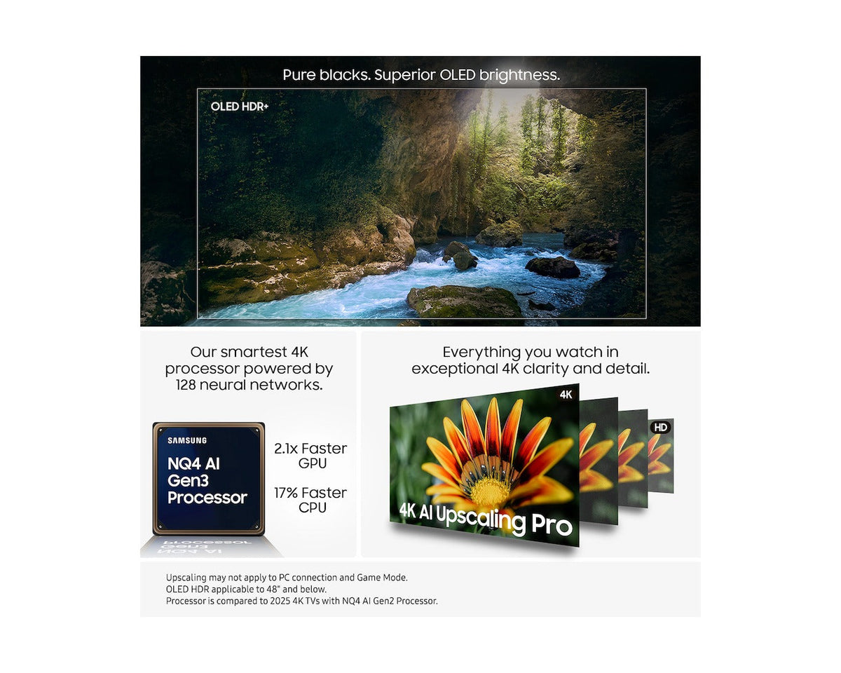 Samsung QE42S93FAEXXU 42 Inch S93F 4K OLED Ultra HD HDR Vision AI Smart TV