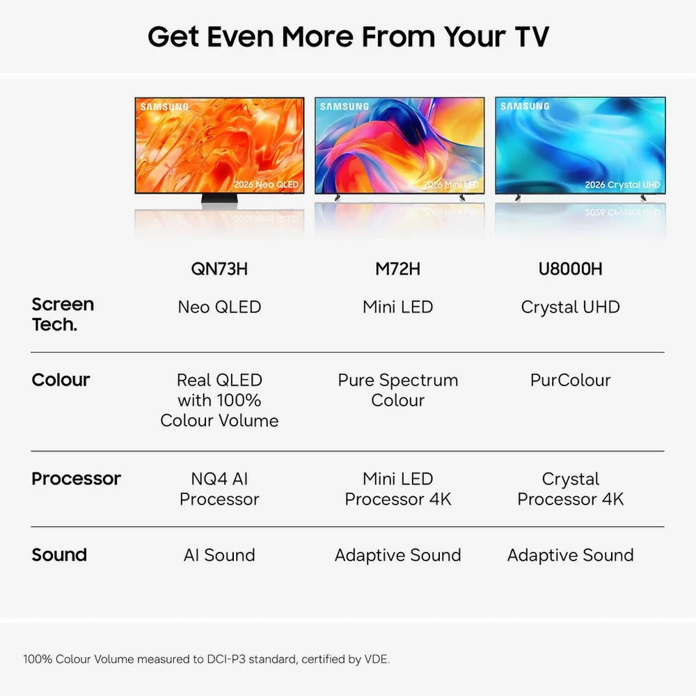 Samsung QE50QN73HAUXXU 50 Inch QN73H 4K Neo QLED Ultra HD HDR Smart AI TV 2026