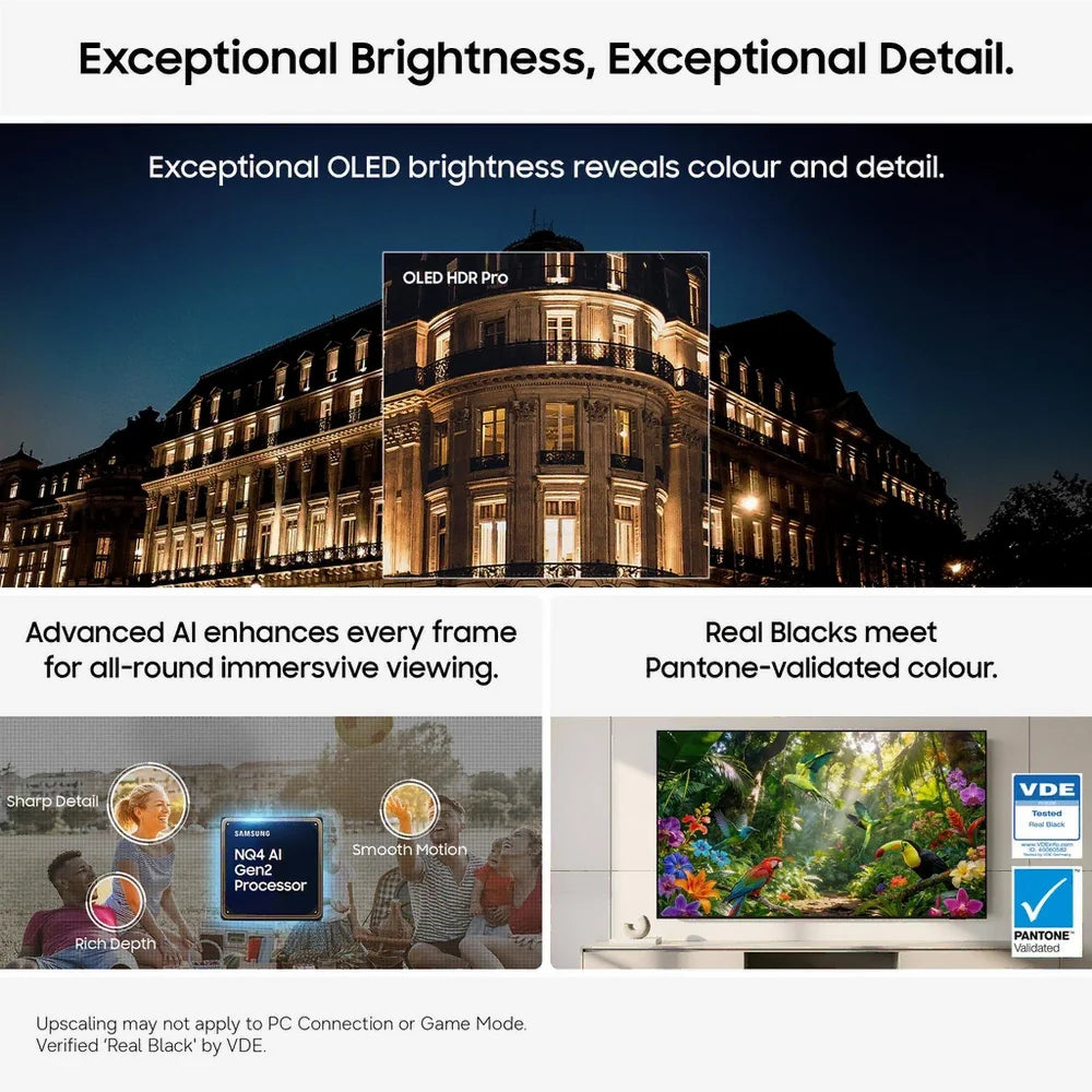 Samsung QE65S95HFTXXU 65 Inch S95H OLED 4K Ultra HD HDR Smart AI TV 2026