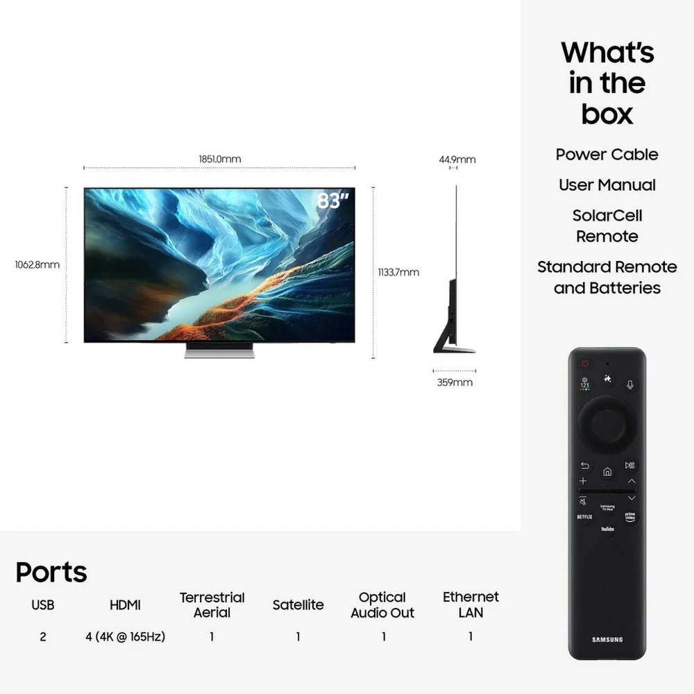 Samsung QE83S90HAEXXU 83 Inch S90H 4K OLED Ultra HD HDR AI Smart TV 2026