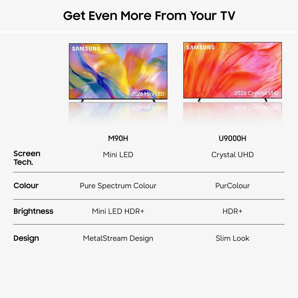 Samsung UE98U9000HKXXU 98 Inch U9000H 4K HD HDR Crystal UHD AI Smart TV 2026