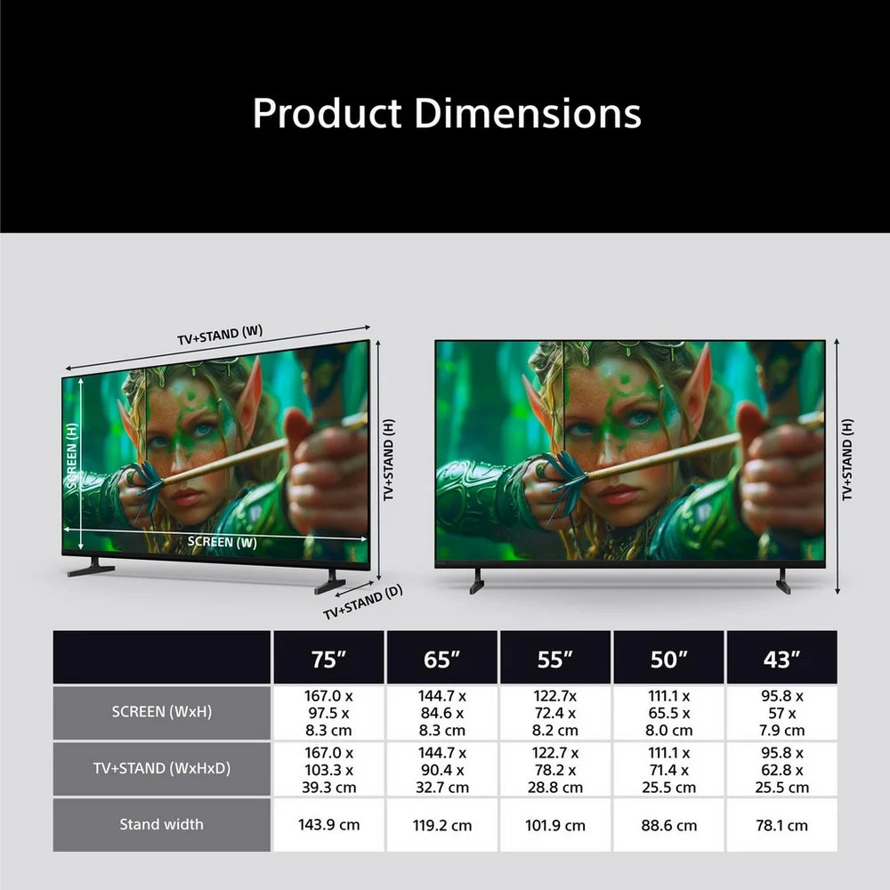 Sony K43S25M2PB 43 Inch BRAVIA 2 II Direct LED 4K Ultra HD HDR Smart Google TV 2026