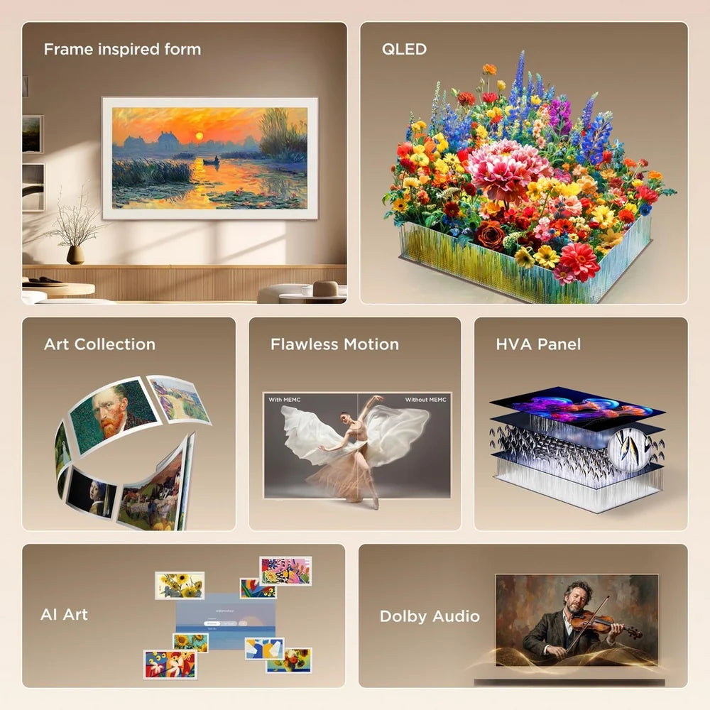 TCL 43A400 PRO-UK  43 Inch NXTVISION A400 Pro 4K UHD HDR QLED Google Frame TV 2026